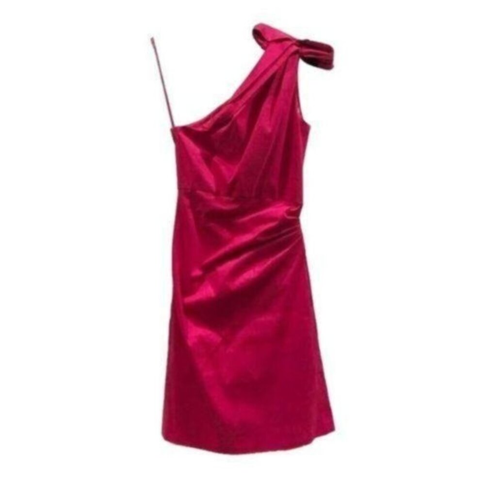 Badgley Mischka One Shoulder Pink Cocktail Dress Size 4